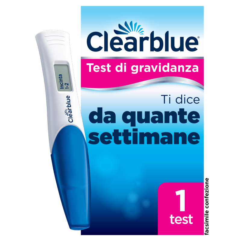 Test di Gravidanza Clearblue con Indicatore delle Settimane, ti dice da quanto è avvenuto il concepimento, 1 Test digitale Test di Gravidanza Clearblue con Indicatore delle Settimane, ti dice da quanto è avvenuto il concepimento, 1 Test digitale
