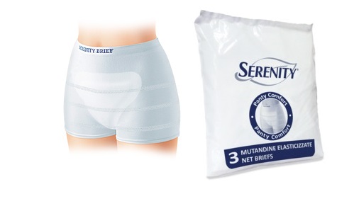 MUTANDINA A RETE PER INCONTINENZA SERENITY PANTY COMFORT L 3 PEZZI