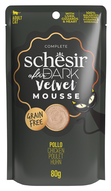 SCHESIR CAT AFT VELV POLLO 80G