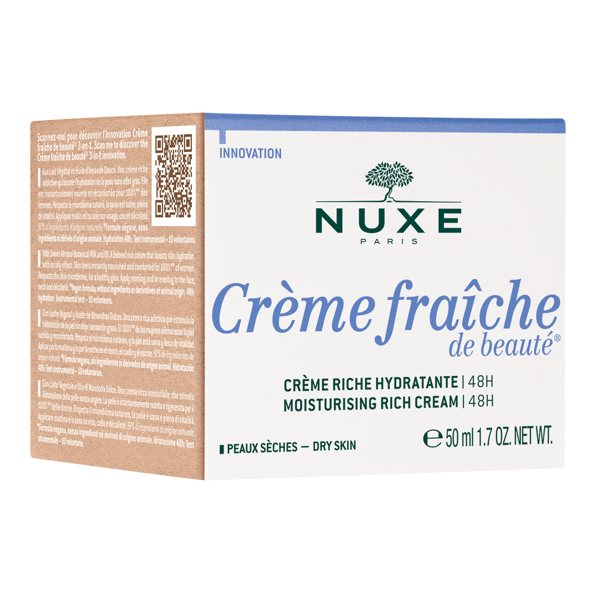 Nuxe Crème Fraîche® De Beautè Crema Ricca Idratante 48H 50ml.