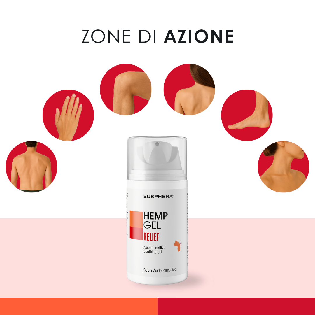 Eusphera Hemp Gel Relief - Gel Lenitivo Rapido Per Ossa E Articolazioni 75 ml