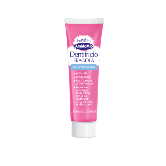 Euphidra AmidoMio Dentifricio Fragola - Anticarie ed antiplacca per bambini dai 3 anni in su - 50 ml Euphidra AmidoMio Dentifricio Fragola - Anticarie ed antiplacca per bambini dai 3 anni in su - 50 ml