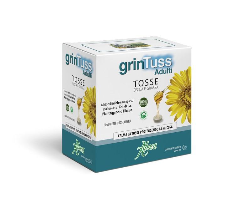 Aboca Grintuss Adulti Tosse Secca e Grassa 20 Compresse Orosolubili - DISPOSITIVO MEDICO Classe II a Aboca Grintuss Adulti Tosse Secca e Grassa 20 Compresse Orosolubili - DISPOSITIVO MEDICO Classe II a