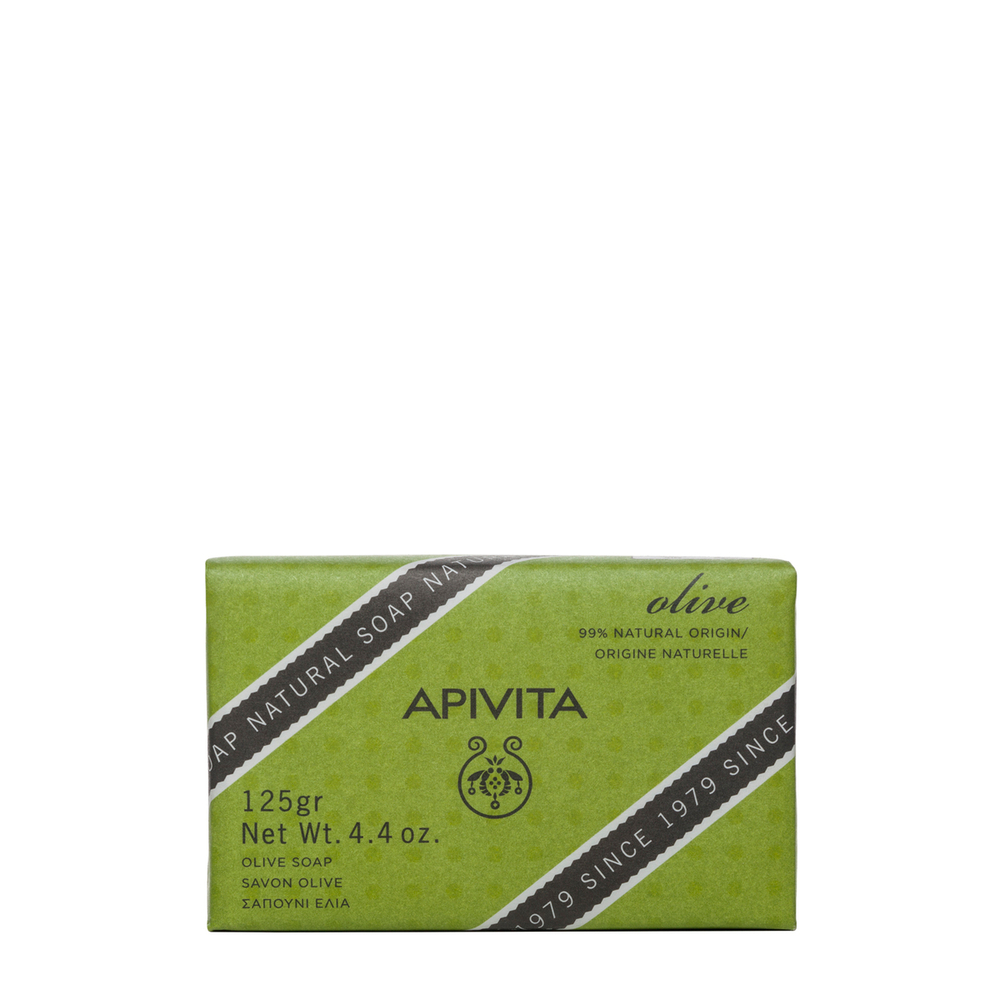 Apivita Natural Soap - Sapone Naturale Solido Con Oliva Viso E Corpo Per Pelle Secca 125 g