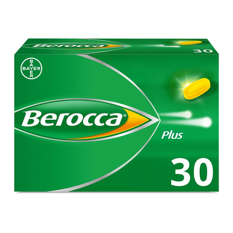 Berocca Plus, Integratore Alimentare, contro Stanchezza Fisica e Mentale, con Vitamine del Gruppo B, Vitamina C, Calcio, Magnesio e Zinco, 30 Compresse Deglutibili