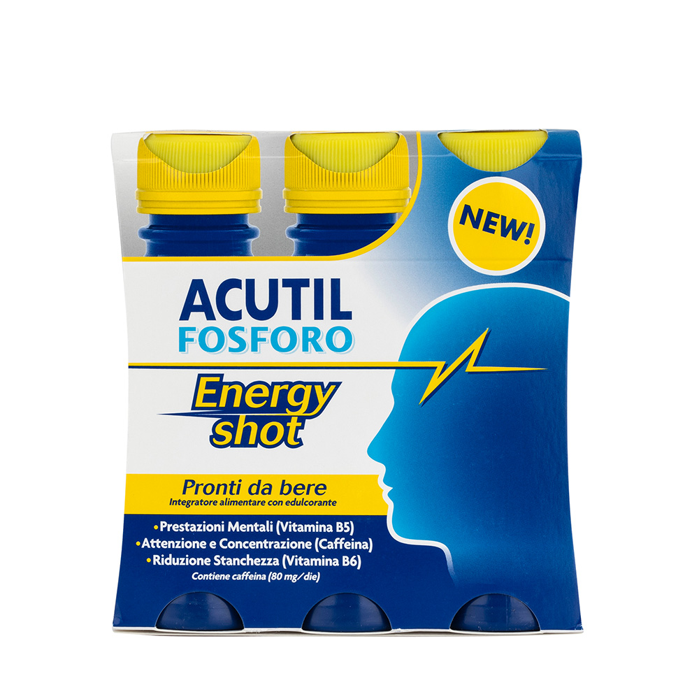 Acutil Fosforo Energy Shot 3 Flaconi Da 60 ml - Integratore Energizzante