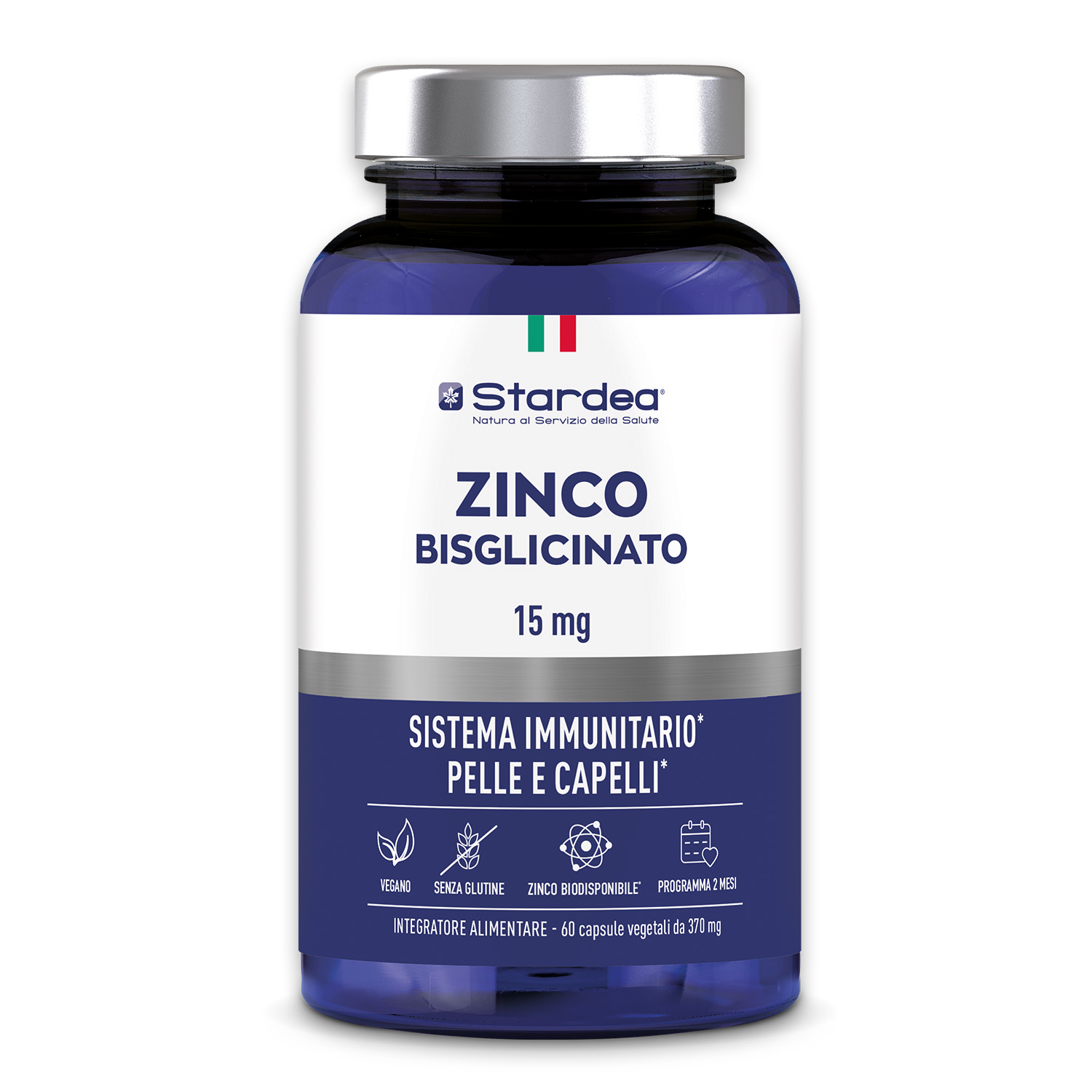 STARDEA ZINCO BISGLICINATO 15 MG - INTEGRATORE ALIMENTARE per il SISTEMA IMMUNITARIO e per il benessere di PELLE E CAPELLI STARDEA ZINCO BISGLICINATO 15 MG - INTEGRATORE ALIMENTARE per il SISTEMA IMMUNITARIO e per il benessere di PELLE E CAPELLI