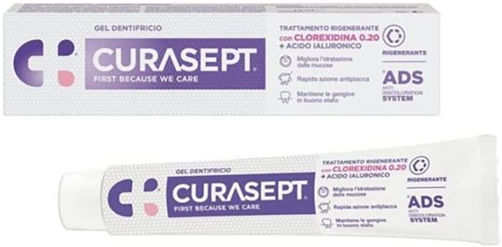 Curasept Dentifricio ADS Clorexidina 0,20 + Acido Ialuronico Collutorio Trattamento Rigenerante 75ml Curasept Dentifricio ADS Clorexidina 0,20 + Acido Ialuronico Collutorio Trattamento Rigenerante 75ml
