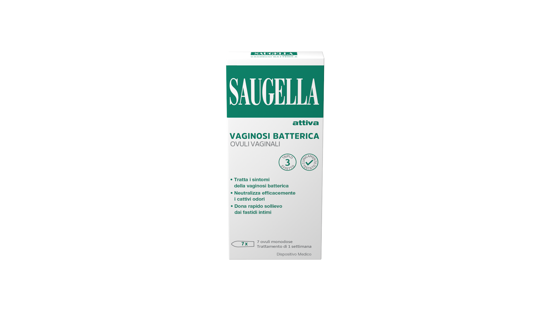 Saugella Attiva - Trattamento Per Vaginosi Batteriva 7 Ovuli Vaginali