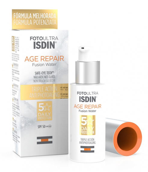 Foto Ultra ISDIN Age Repair Fusion Water SPF 50 Crema Solare Viso Antietà 50 mL 