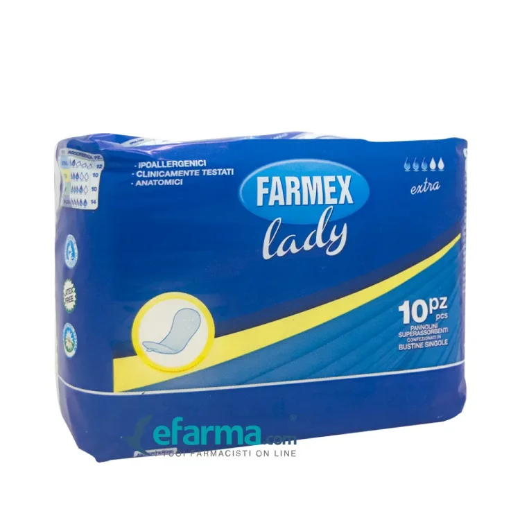 Farmex Lady Super Pannolino Sagomato Odor Control 10 Pezzi