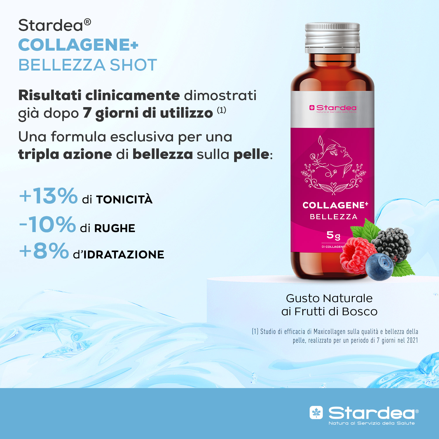 STARDEA COLLAGENE + BELLEZZA SHOT DA BERE - Integratore da bere a base di 5g di collagene Marino di tipo 1 e Acido Ialuronico - 8 shots da 50 ml STARDEA COLLAGENE + BELLEZZA SHOT DA BERE - Integratore da bere a base di 5g di collagene Marino di tipo 1 e Acido Ialuronico - 8 shots da 50 ml