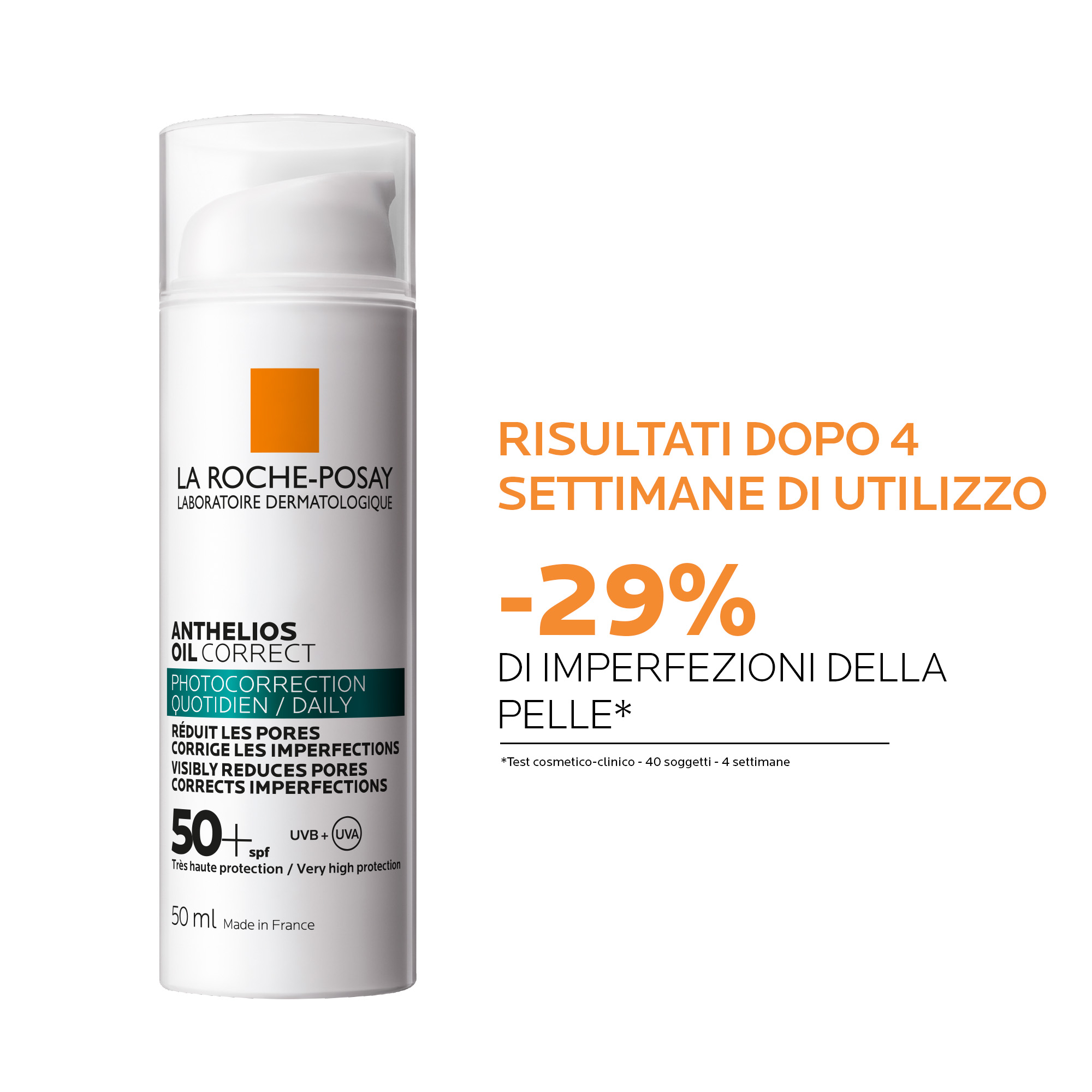 La Roche-Posay Anthelios Oil Correct Crema Solare Trattamento Foto-Correttivo Quotidiano 50+SPF 50 ml
