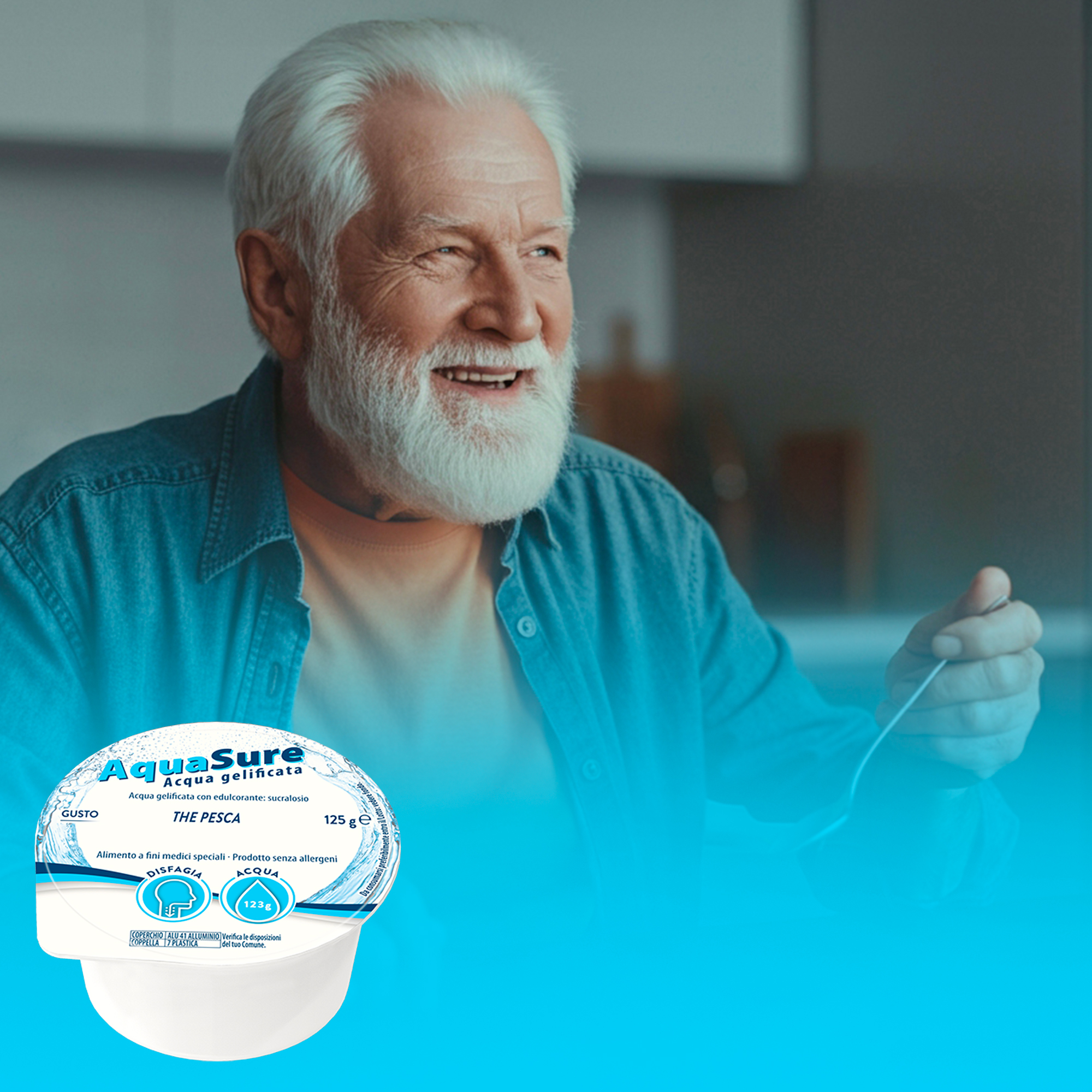 Aquasure Acqua Gelificata Edulcorata Thè alla pesca 24 pezzi - SCADENZA DICEMBRE 2025