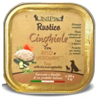 UNIPRO CANE RUSTICO CINGHIALE RISO VERDURE 100GR (vaschetta)