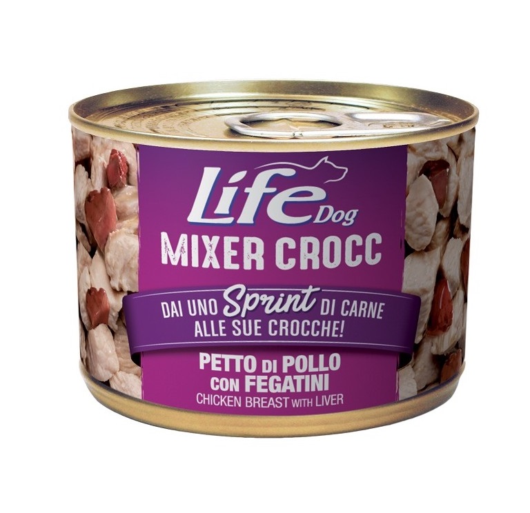 LIFEPETCARE LIFE CANE MIXER CROCC PETTO DI POLLO FEGATINI 150GR (lattina)
