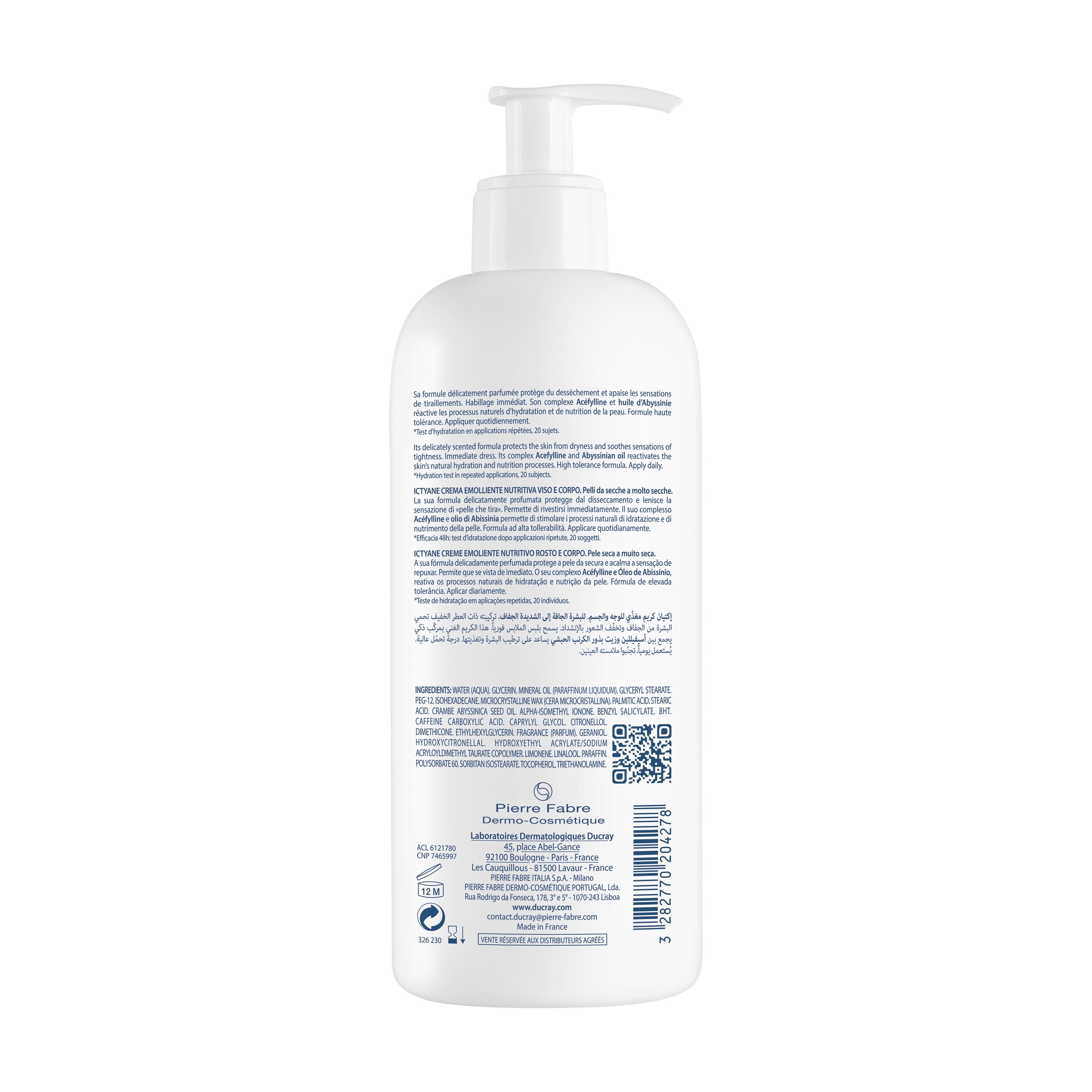 Ducray Ictyane - Crema Emolliente Nutritiva 400 ml