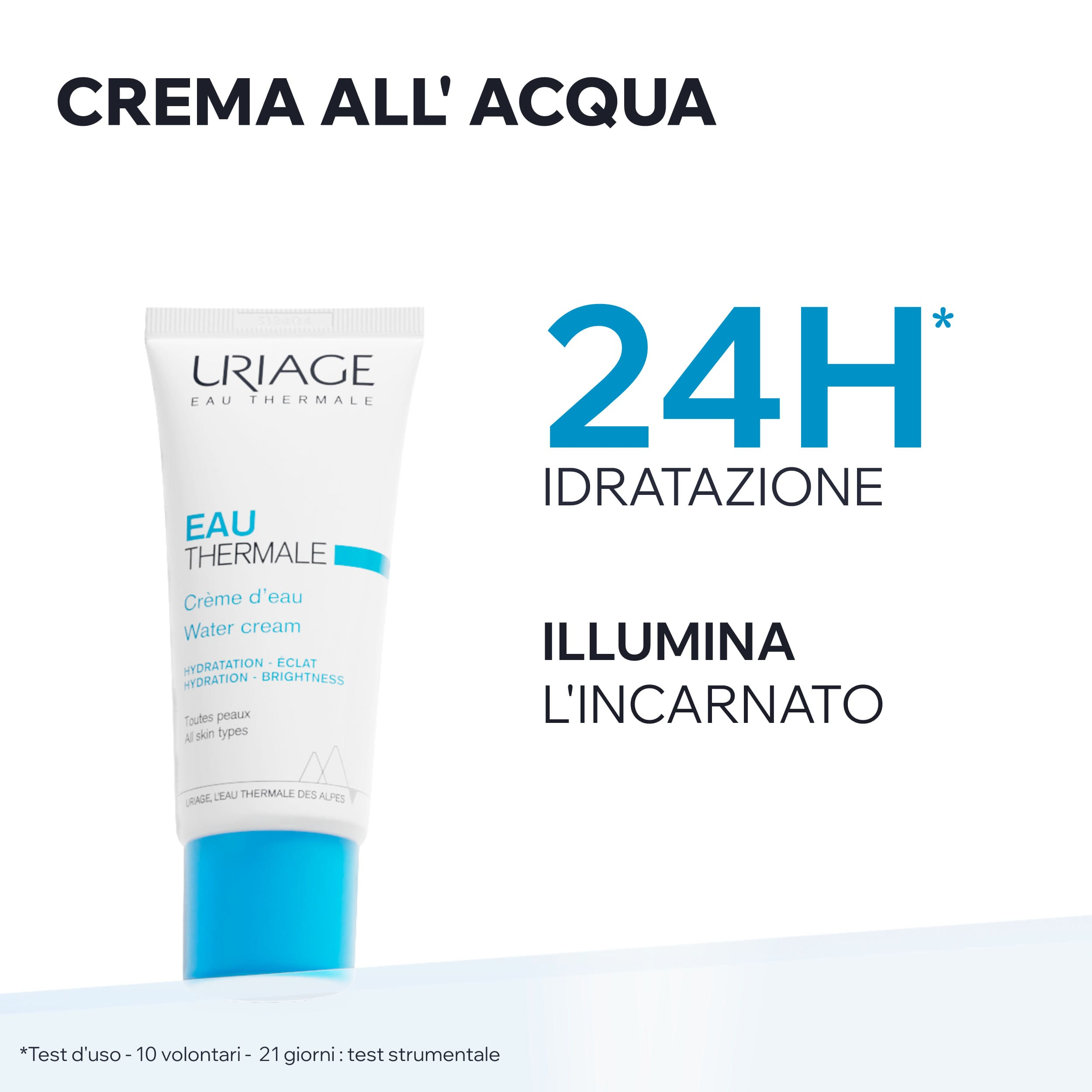 URIAGE EAU THERMALE Crema viso idratante con ACIDO IALURONICO I 24H di Idratazione, luminosità e morbidezza - 40 ml