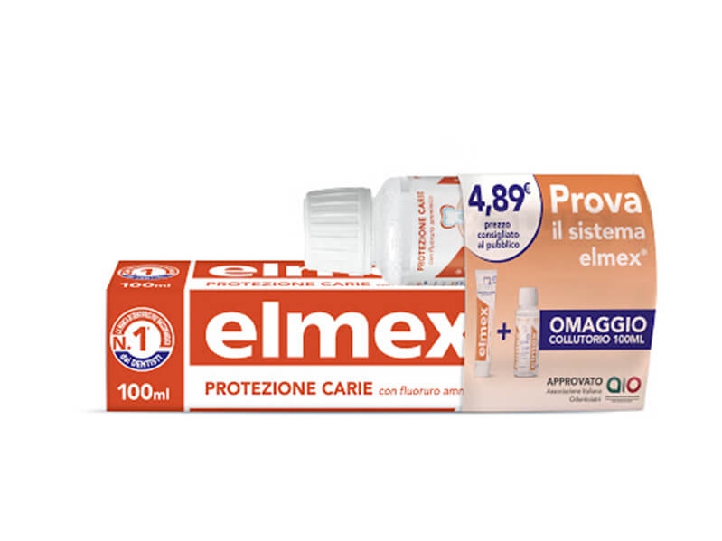 ELMEX SPECIAL PACK DENTIFRICIO ELMEX CARIE 100 ML + 1 COLLUTORIO ELMEX CARIE 100 ML IN OMAGGIO