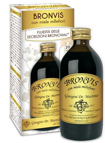 Dr. Giorgini Bronvis Con Miele Millefiori Liquido Analcolico Integratore Per la Gola 200 ml