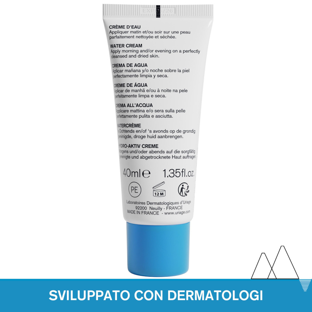 URIAGE EAU THERMALE Crema viso idratante con ACIDO IALURONICO I 24H di Idratazione, luminosità e morbidezza - 40 ml