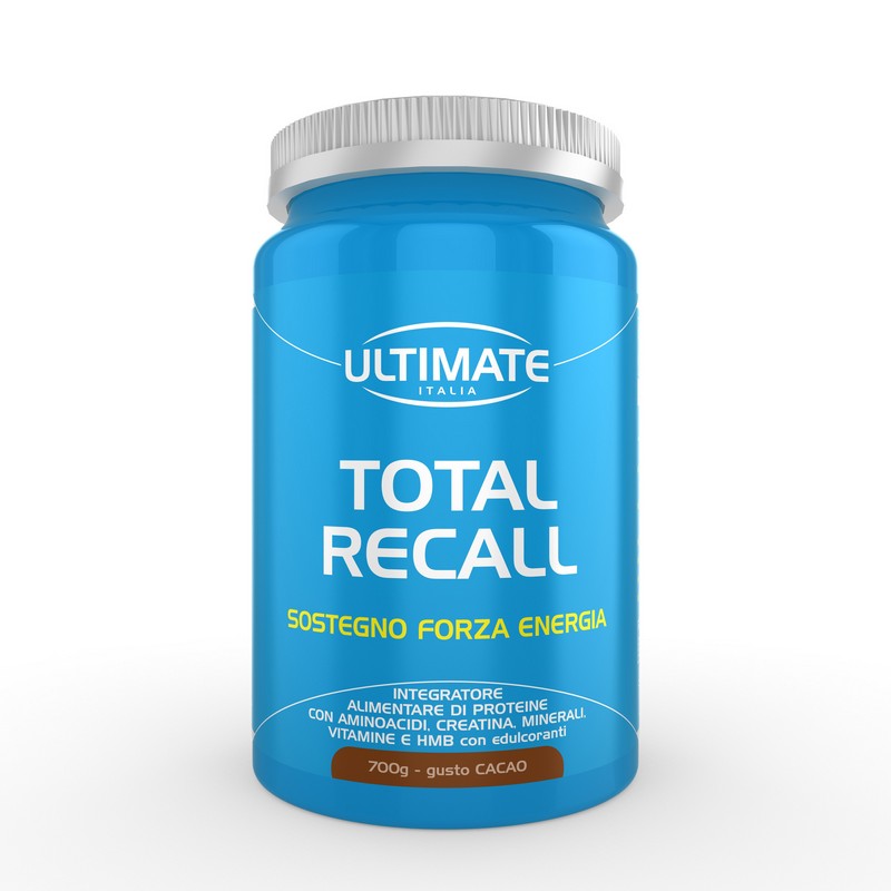 Ultimate Italia Total Tecall Gusto Cacao - Integratore Per Sostegno, Forza Ed Energia 700 g
