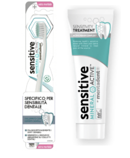 MENTADENT SENSITIVE MINERAL ACTIVE KIT Dentifricio + Spazzolino MENTADENT SENSITIVE MINERAL ACTIVE KIT Dentifricio + Spazzolino