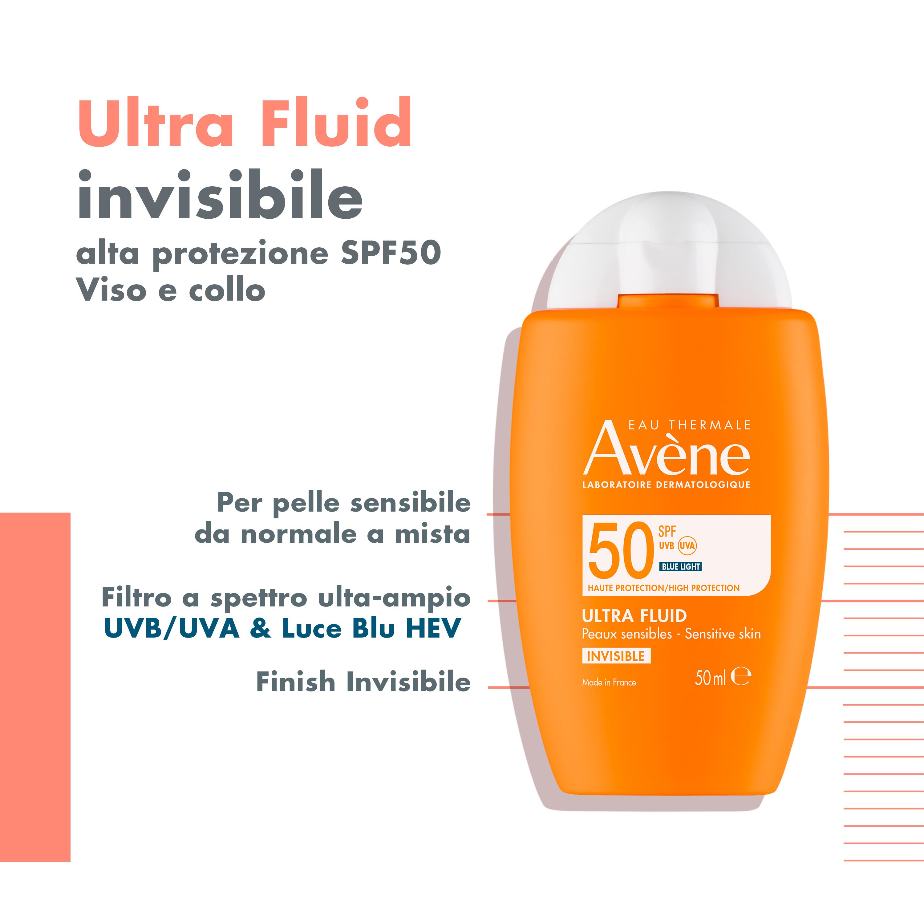 Avène - Ultra Fluid Invisibile SPF50 Protezione Solare Viso Alta 50 ml