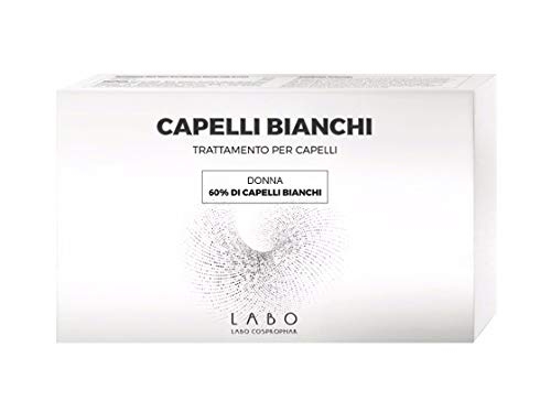 Capelli Bianchi Labo - 60% di capelli bianchi donna - Trattamento da 3 mesi - 60 fiale Capelli Bianchi Labo - 60% di capelli bianchi donna - Trattamento da 3 mesi - 60 fiale