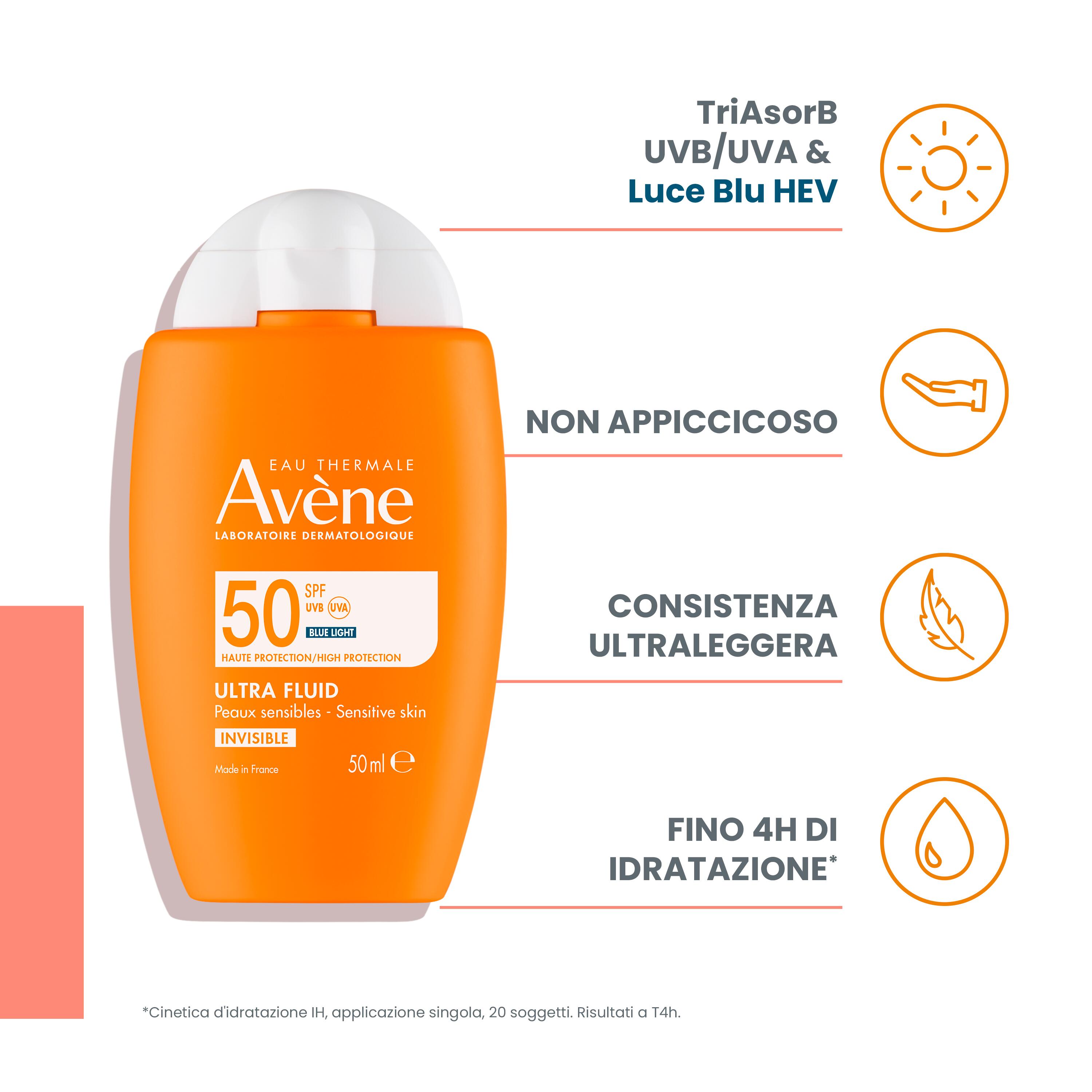 Avène - Ultra Fluid Invisibile SPF50 Protezione Solare Viso Alta 50 ml