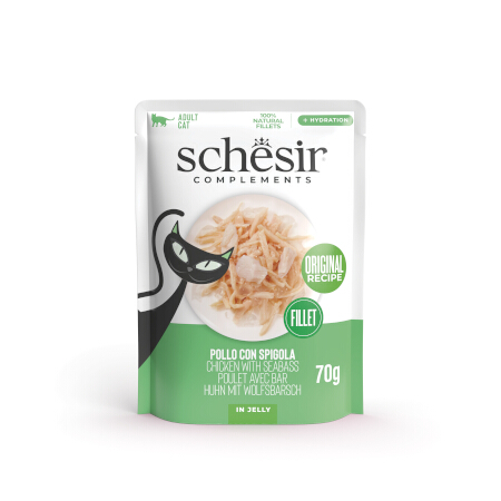 SCHESIR GATTO JELLY ADULT FILETTI POLLO 70GR (bustina)