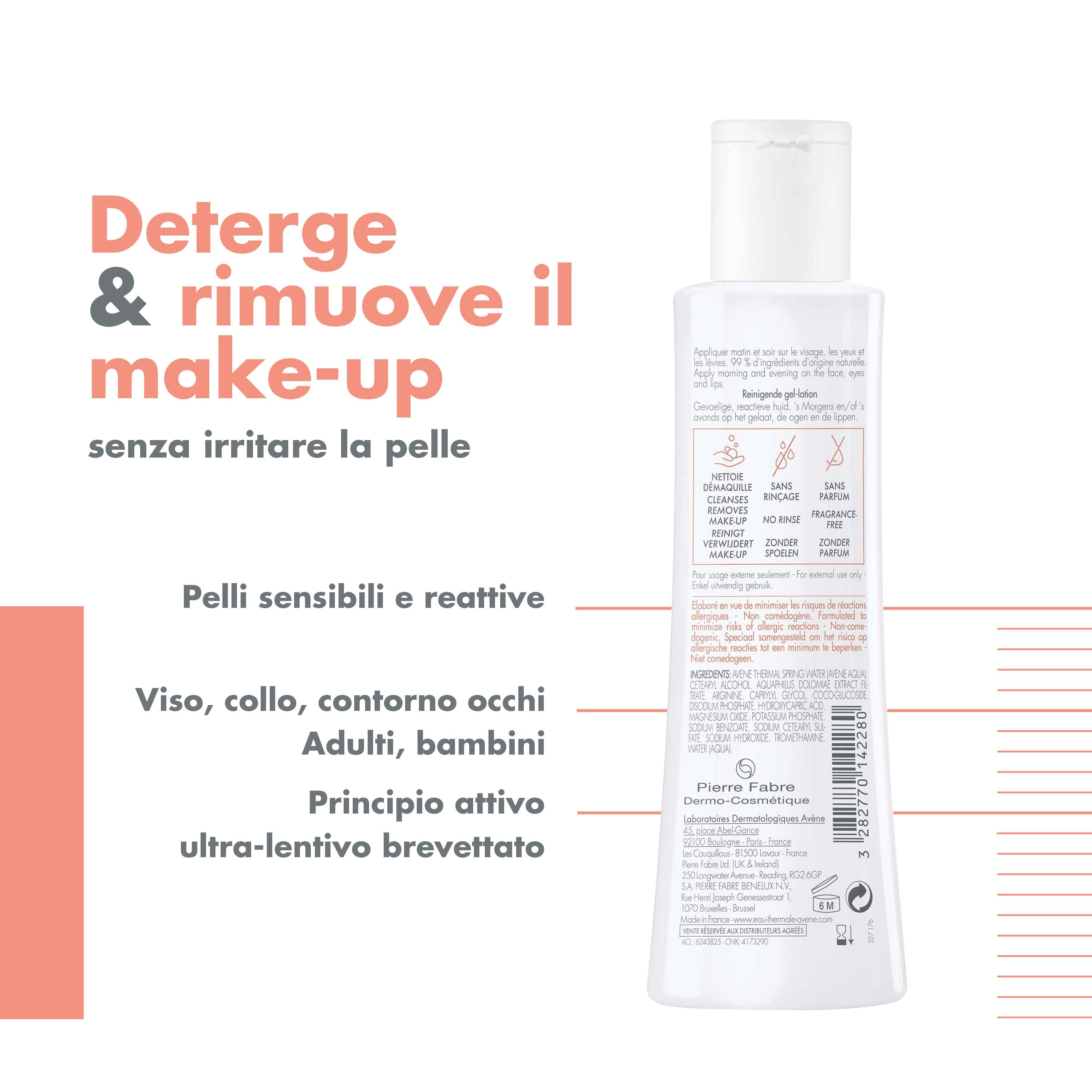 Avène Tolérance - Lozione Detergente Gel Per Pelle Sensibile E Reattiva Viso, Occhi E Labbra 200 ml 