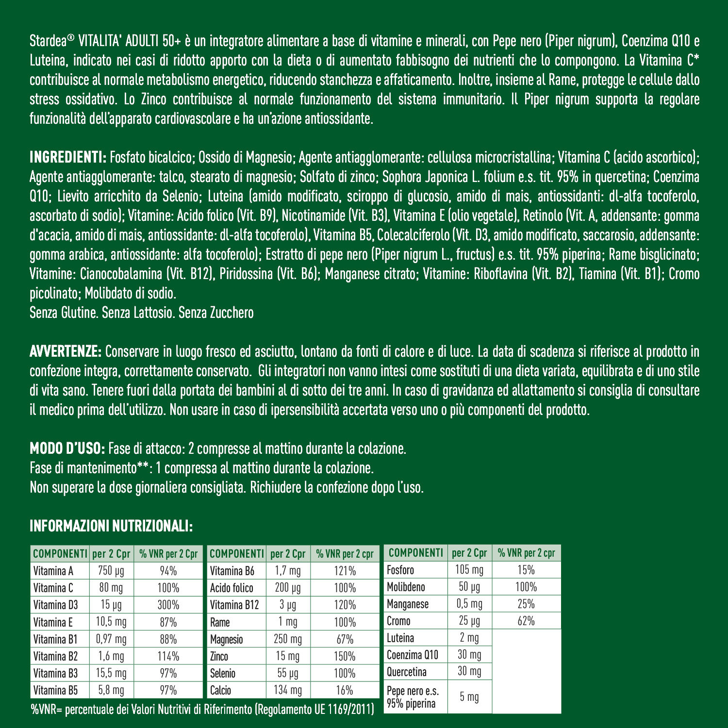 STARDEA VITALITA' Compresse - INTEGRATORE ALIMENTARE VITAMINE, MINERALI E COENZIMA Q10 STARDEA VITALITA' Compresse - INTEGRATORE ALIMENTARE VITAMINE, MINERALI E COENZIMA Q10