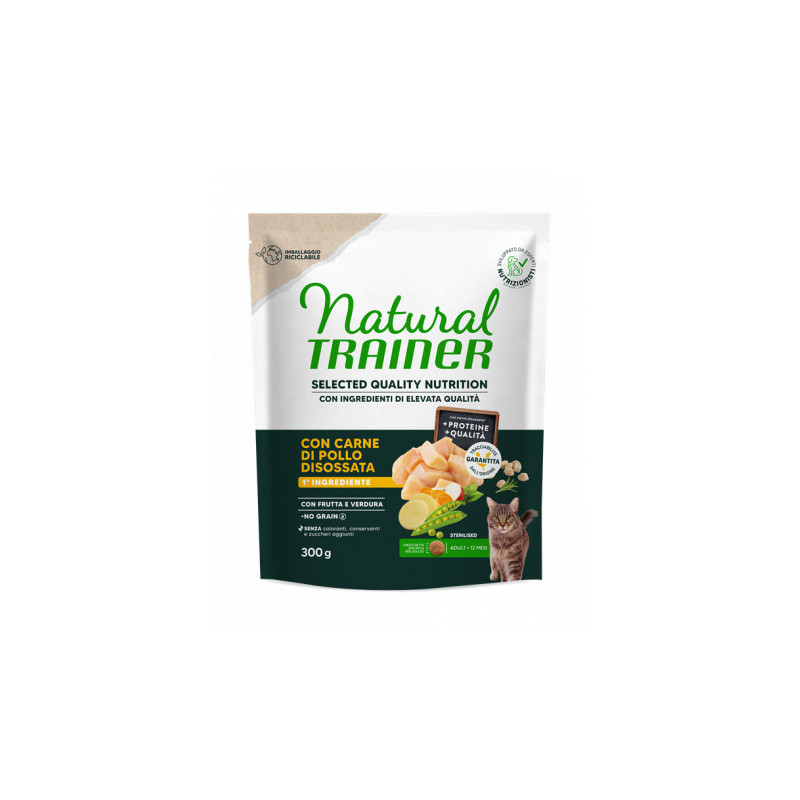 TRAINER NATURAL GATTO SELECTED QUALITY NUTRITION NO GRAIN STERILIZED ADULT POLLO 300GR
