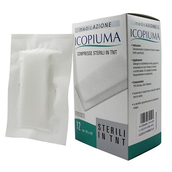 Icopiuma Compresse Adesive di Garza Sterili in TNT 18x40 cm 12 Pezzi