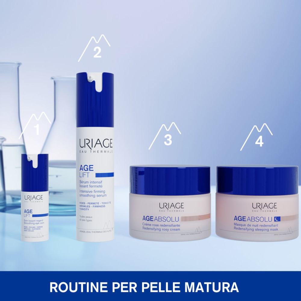 URIAGE AGE ABSOLU Maschera notte ridensificante antirughe per il viso con RETINOLO, ACIDO IALURONICO e BURRO DI KARITÉ I Booster di Procollagene X6 - 50ML