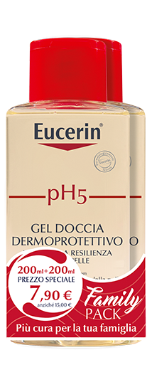 Eucerin pH5 Gel Doccia Dermoprotettivo PROMO FAMILY BIPACK Pacco Doppio 200ml + 200ml  Eucerin pH5 Gel Doccia Dermoprotettivo PROMO FAMILY BIPACK Pacco Doppio 200ml + 200ml