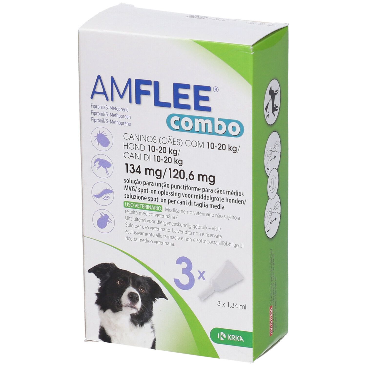 AMFLEE COMBO*3PIP134MG+120,6 VET