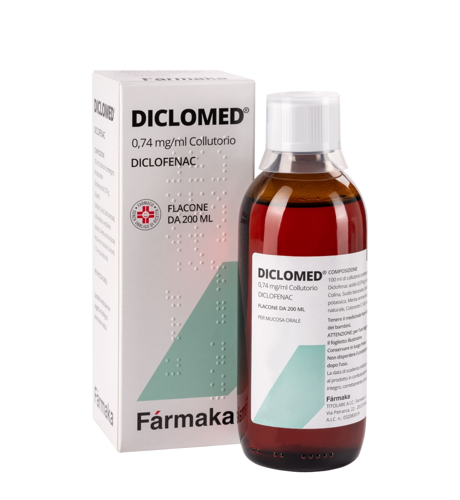 Diclomed Collutorio Diclofenac acido Flacone 200 ml Diclomed Collutorio Diclofenac acido Flacone 200 ml