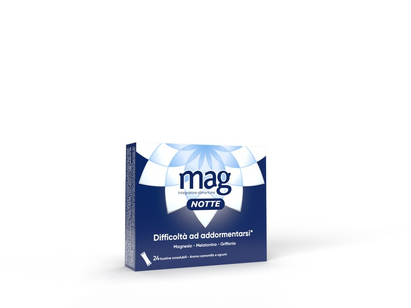Mag Notte, Integratore a Base di Melatonina, Magnesio e Griffonia per Dormire Bene, Favorire il Rilassamento e Qualità del Sonno, Gusto Agrumi e Camomilla Mag Notte, Integratore a Base di Melatonina, Magnesio e Griffonia per Dormire Bene, Favorire il Rilassamento e Qualità del Sonno, Gusto Agrumi e Camomilla