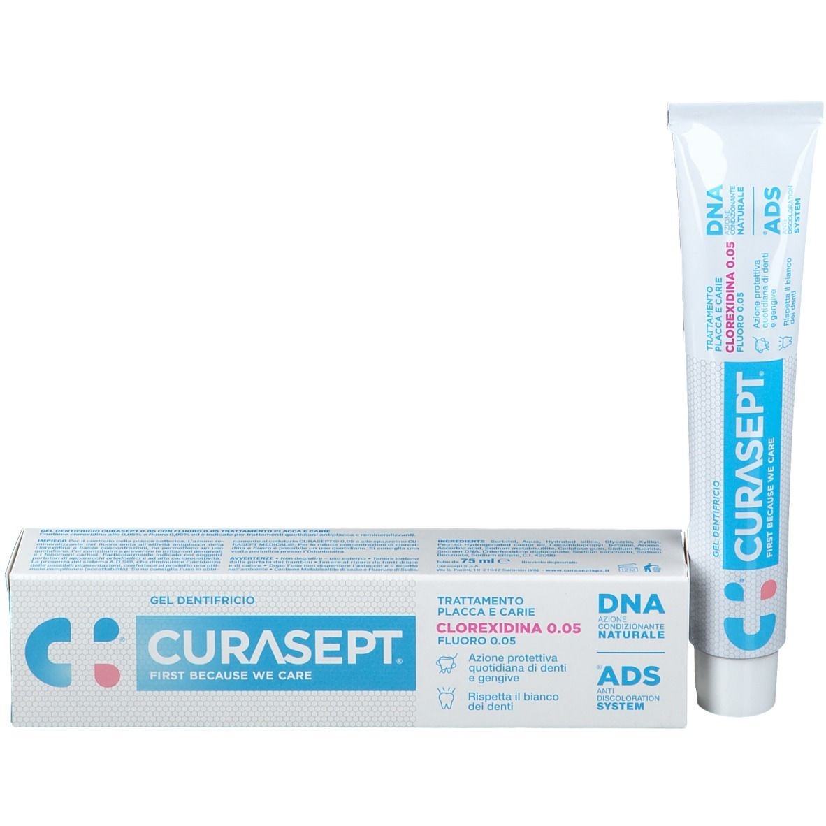 Curasept Dentifricio Clorexidina 0,05% ADS+DNA 75 ml Curasept Dentifricio Clorexidina 0,05% ADS+DNA 75 ml