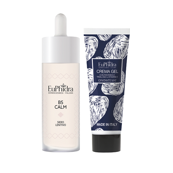 Euphidra Cofanetto Regalo Cantare a Squarciagola B5 Calm Siero Viso Lenitivo + Crema Gel