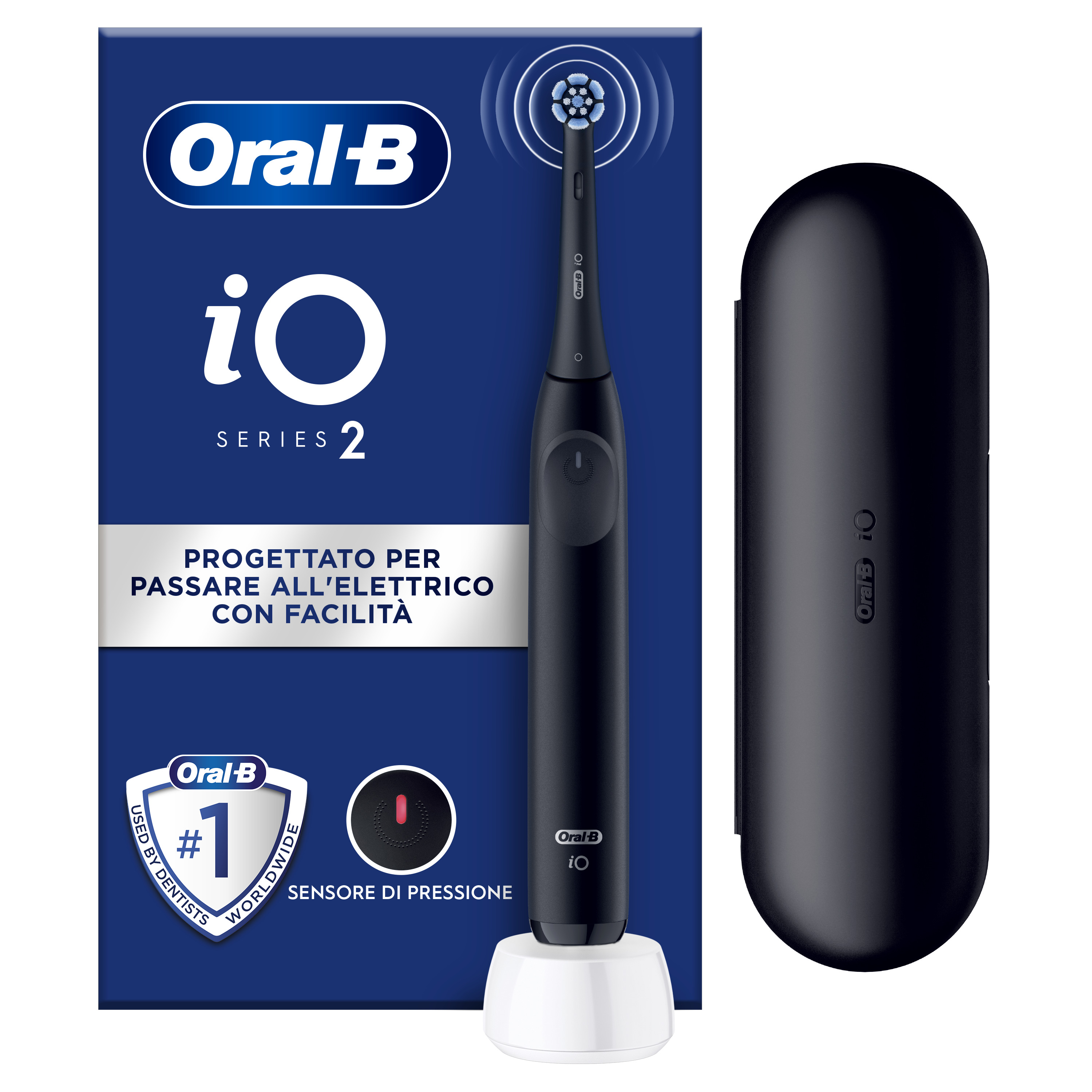 Oralb Power Spazzolino Elettrico Io2 Series Night Black + Travel Case Oralb Power Spazzolino Elettrico Io2 Series Night Black + Travel Case