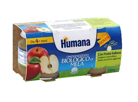 Humana Omogeneizzato Biologico Mela 2x100 g Humana Omogeneizzato Biologico Mela 2x100 g