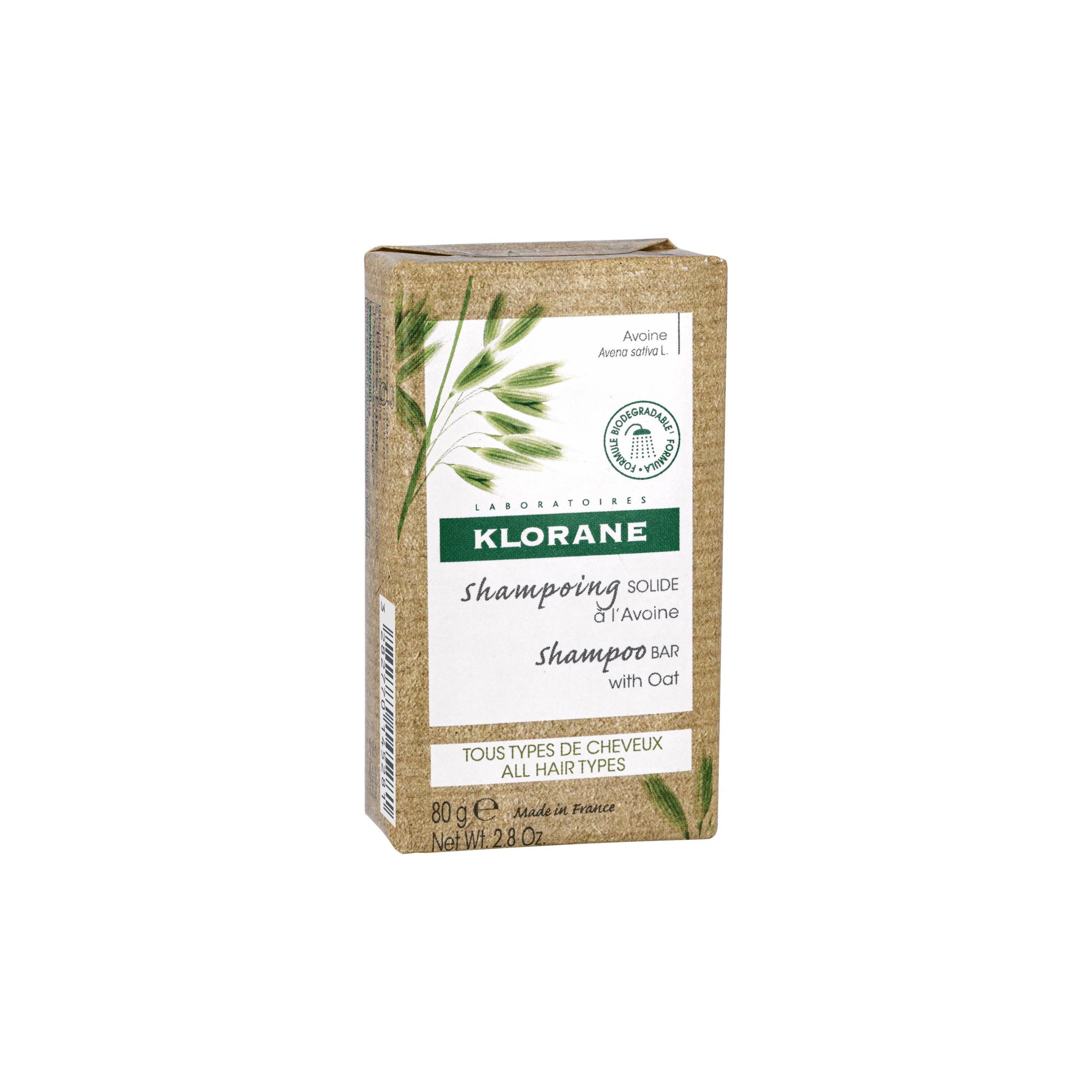 Klorane - Shampoo Solido All'Avena Per Tutti I Tipi Di Capelli 80 g