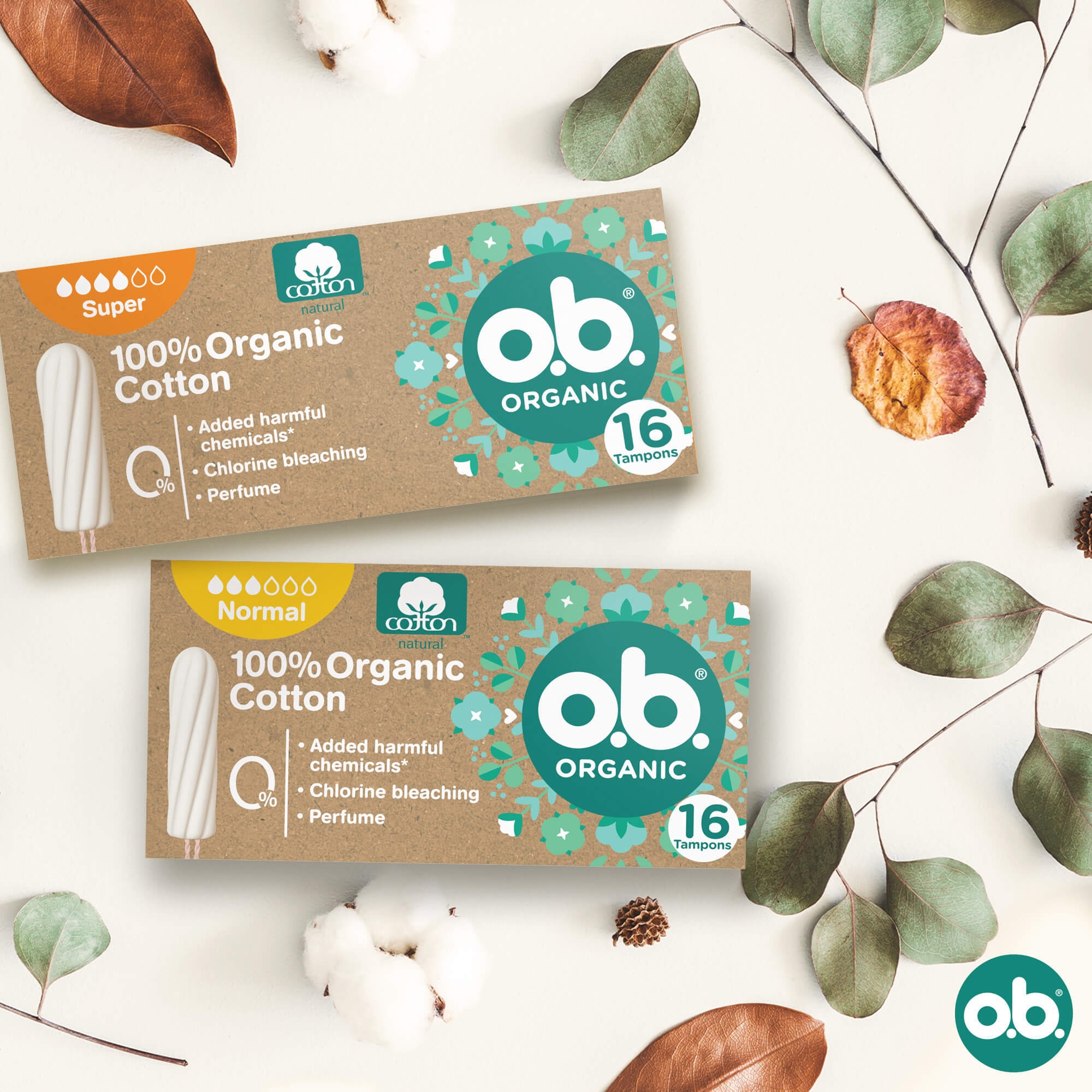 o.b. Organic Tamponi, Normal, 16 Tamponi da 50 G, White o.b. Organic Tamponi, Normal, 16 Tamponi da 50 G, White