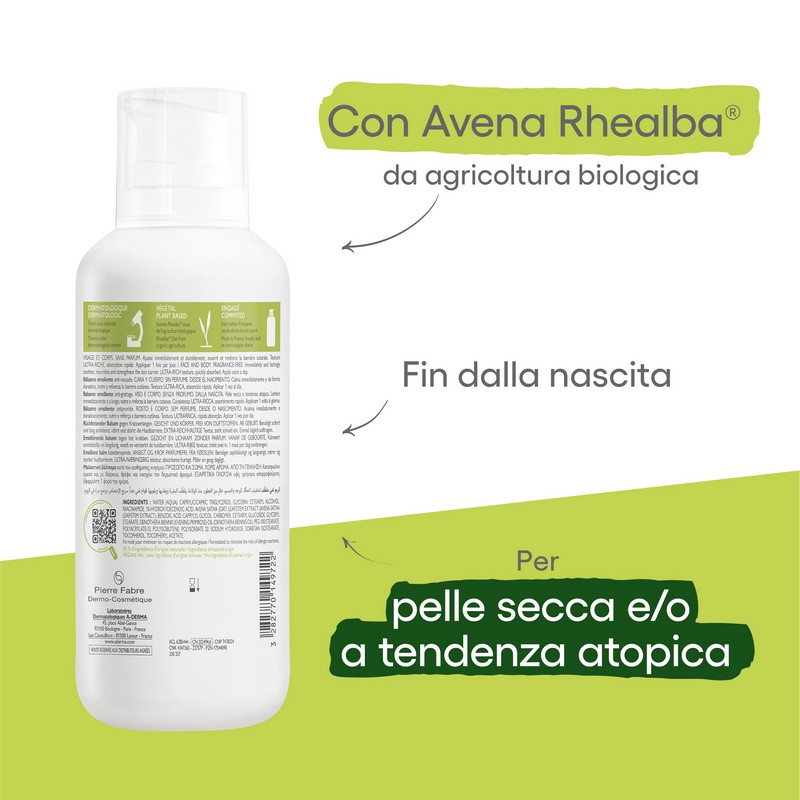A-DERMA EXOMEGA CONTROL Balsamo Emolliente Anti Grattage 400mL A-DERMA EXOMEGA CONTROL Balsamo Emolliente Anti Grattage 400mL