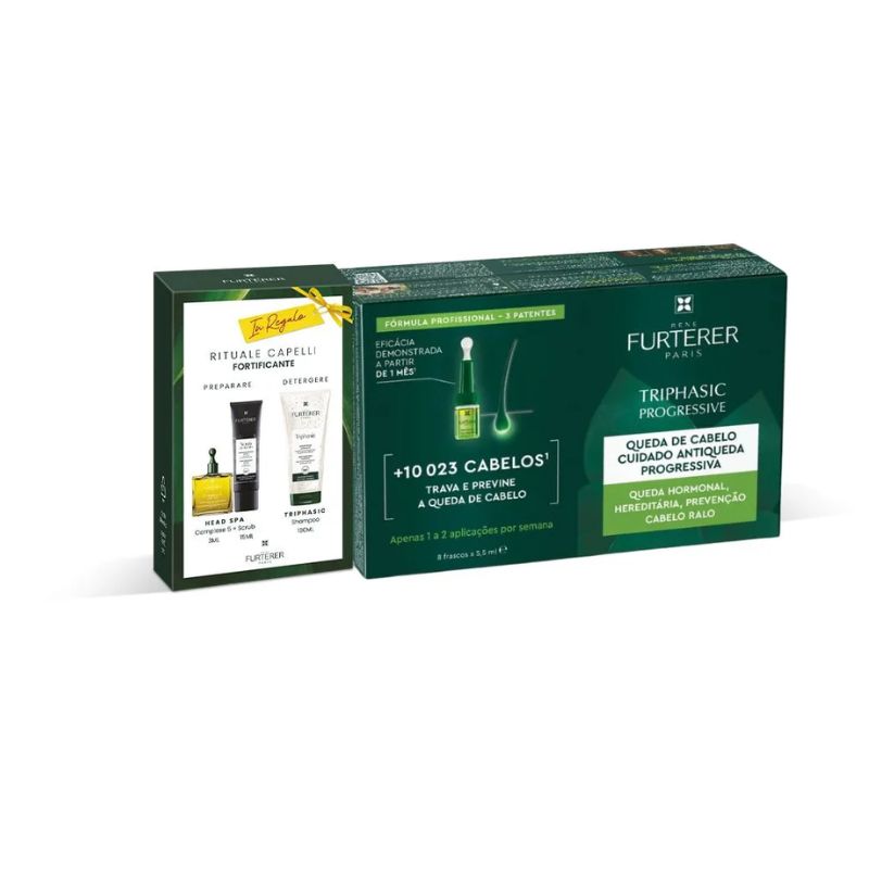 Rene Furterer - Triphasic Progressive - Trattamento Anticaduta Longevità & Densità 8 Fiale