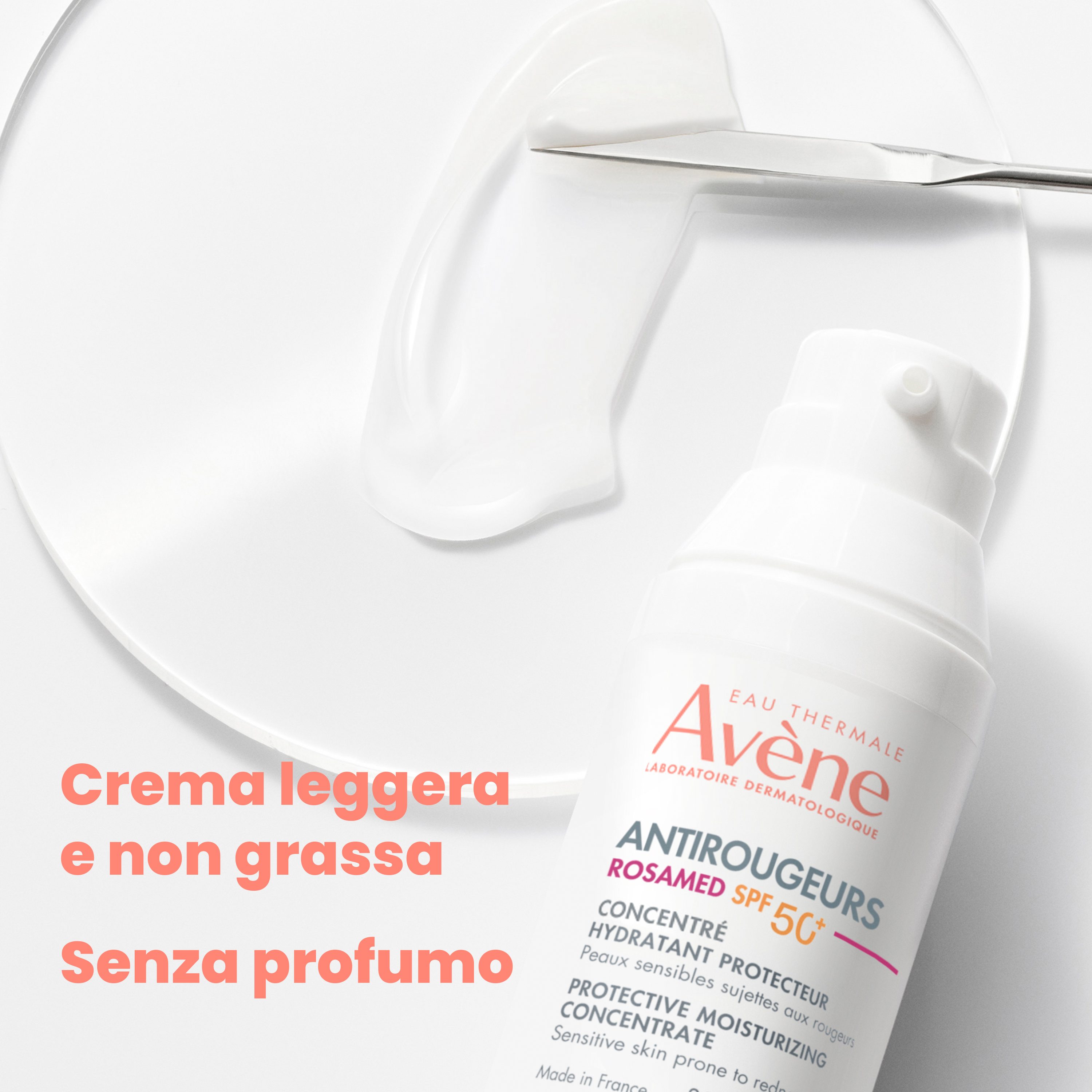 Avène Antirougeurs Rosamed - Concentrato Idratante Protettivo SPF50+ Viso 30 ml
