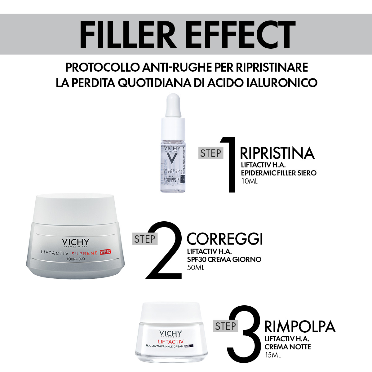 Vichy Cofanetto Regalo Natale Liftactiv H.A. Epidermic Filler Siero 10 ml + Liftactiv H.A. Spf30 Crema Giorno 50 ml + Liftactiv H.A. Crema Notte 15 ml Vichy Cofanetto Regalo Natale Liftactiv H.A. Epidermic Filler Siero 10 ml + Liftactiv H.A. Spf30 Crema Giorno 50 ml + Liftactiv H.A. Crema Notte 15 ml